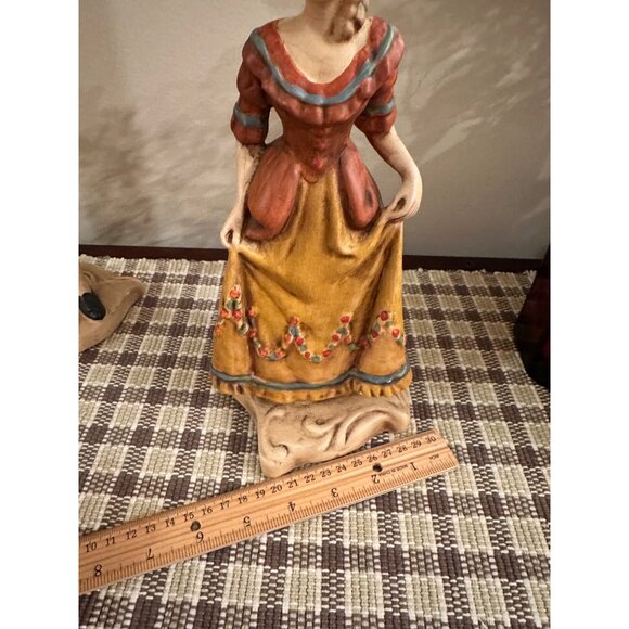 Vintage Chalkware Figurines Colonial Early American Man & Woman New Art Wares - Picture 10 of 13